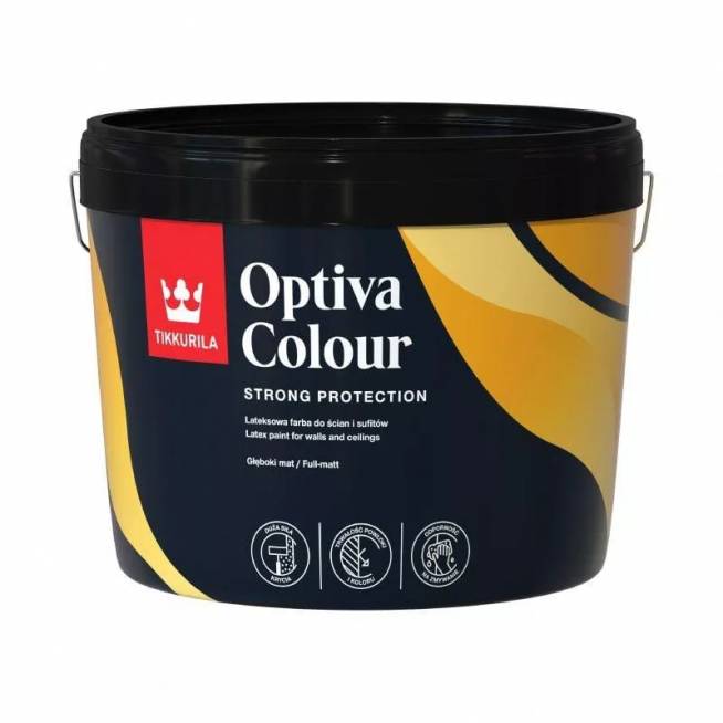 Akriliniai dažai Tikkurila Optiva Colour, balta, 2.7 l