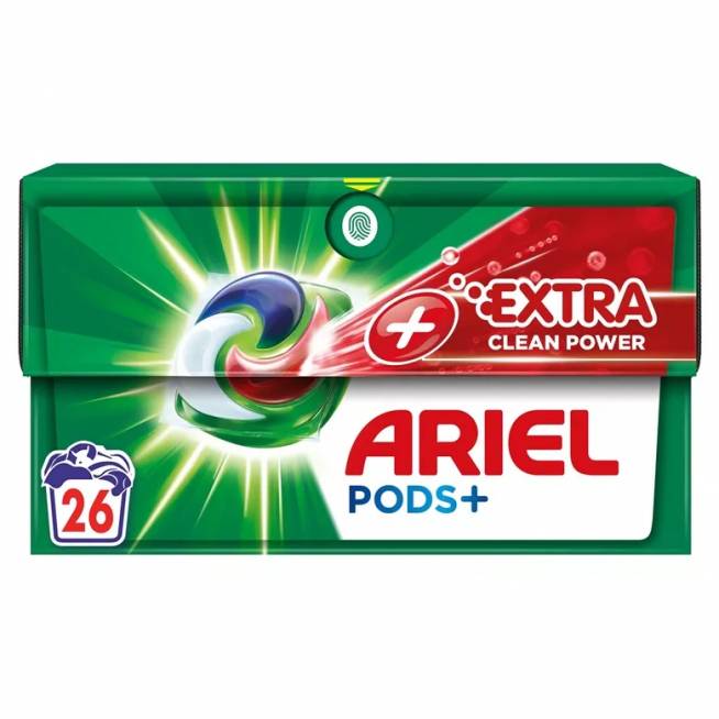 Skalbimo kapsulės Ariel extra clean, 26 vnt.