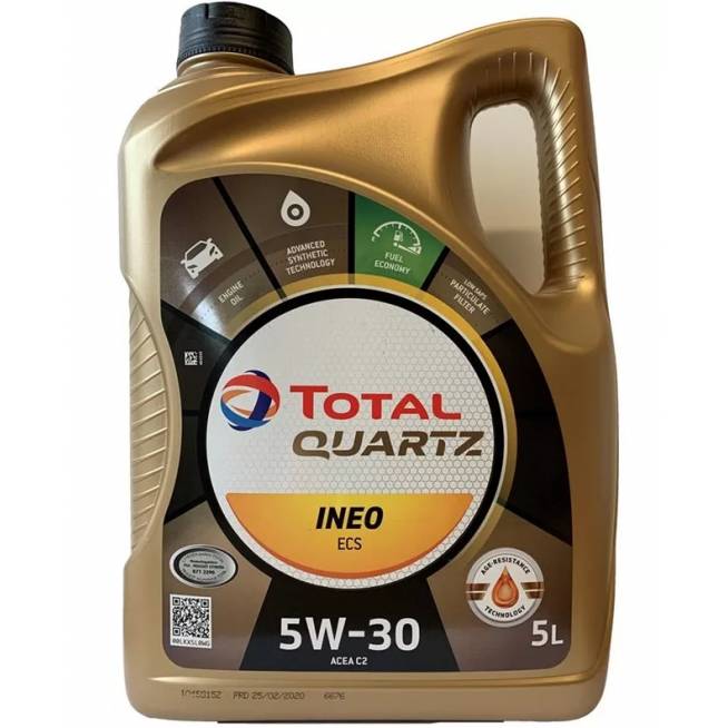 Variklių alyva Total Qartz Ineo ECS 5W - 30, sintetinis, lengviesiems automobiliams, 5 l