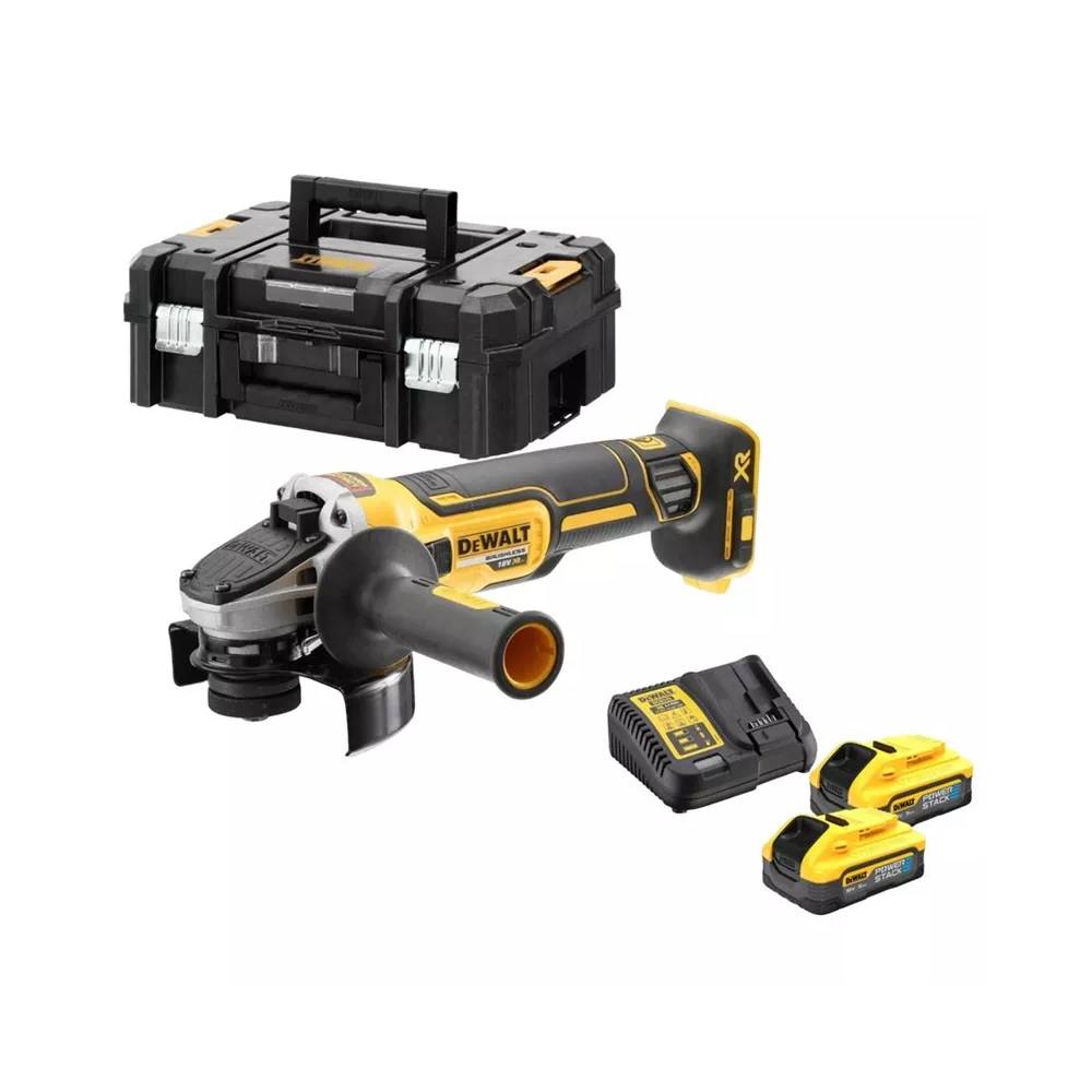 Akumuliatorinis kampinis šlifuoklis Dewalt DCG405H2T-QW, 18 V