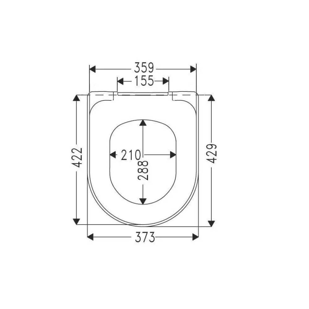 Unitazo dangtis Villeroy & Boch Newo, balta, 42.9 cm x 37.3 cm