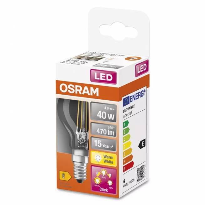 Lemputė Osram LED, P40, šiltai balta, 4 W, 470 lm