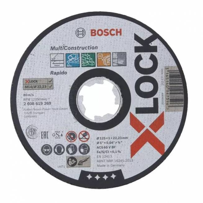 Pjovimo diskas kampiniam šlifuokliui Bosch, 125 mm x 1 mm x 22.23 mm