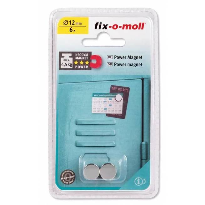 Magnetai Fix-O-Moll 3562812, 12 mm, 6 vnt.