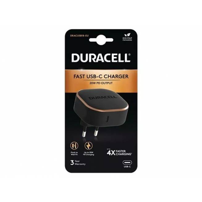 Buitinis įkroviklis Duracell DRACUSB18-EU, USB Type C, 18W