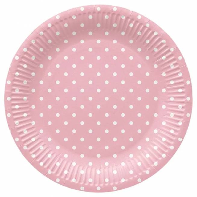 Vienkartinės lėkštės PAW Pink Dots, Ø 23 cm, 8 vnt.