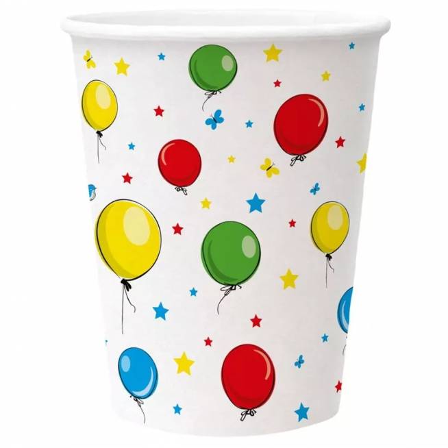 Vienkartiniai puodeliai PAW Balloons, 250 ml, 8 vnt.