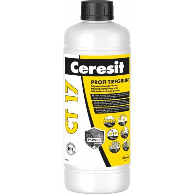 Gruntas giluminis Ceresit CT17, gelsvas, 1L