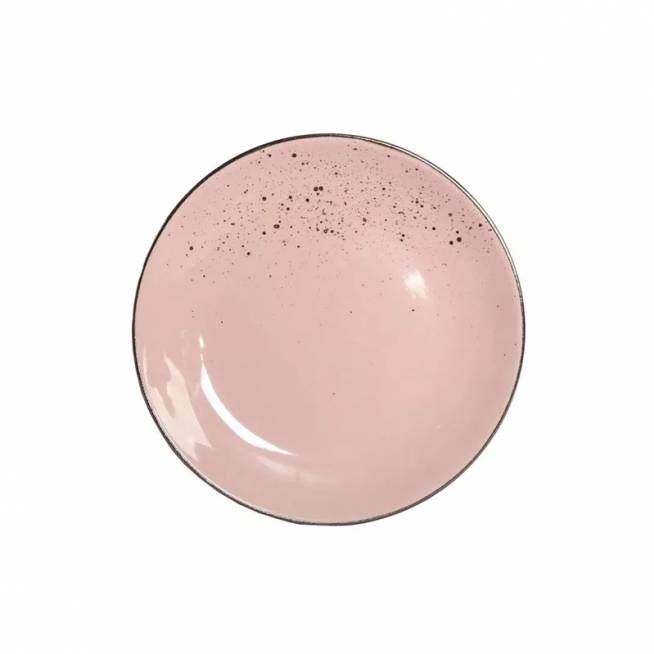 Lėkštė desertinė Domoletti Speckle Pink, 19.5 cm x 19.5 cm x 0.22 cm, Ø 19.5 cm, rožinė