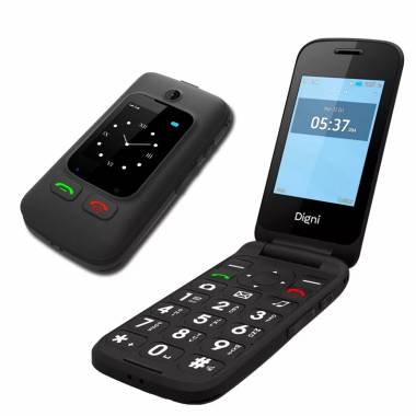 Mygtukinis telefonas Digni Flip, 32 MB, juodas