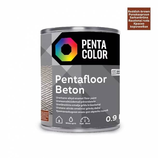 Grindų dažai Pentacolor Pentafloor Beton, raudonai ruda, 0.9 l