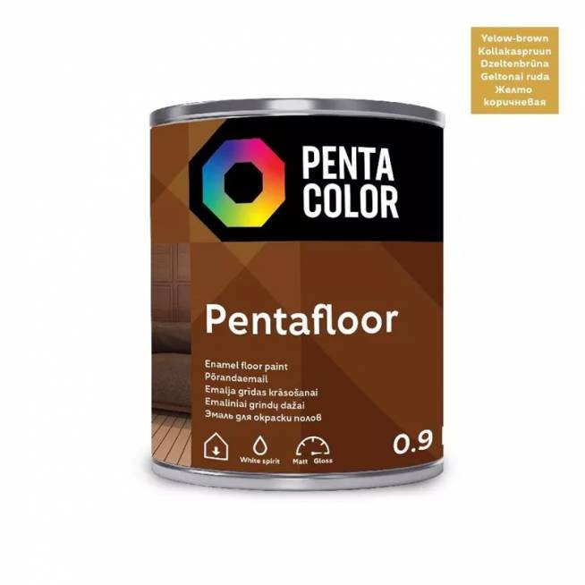 Grindų dažai Pentacolor Pentafloor, geltonai ruda, 0.9 l