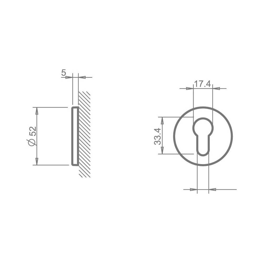 Durų apyraktė Tupai 4046 R5S 141, titano, Ø 5.2 cm