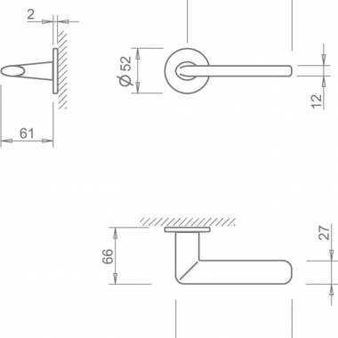 Durų rankena, vidaus Tupai Titan R5S 141 3098, titano