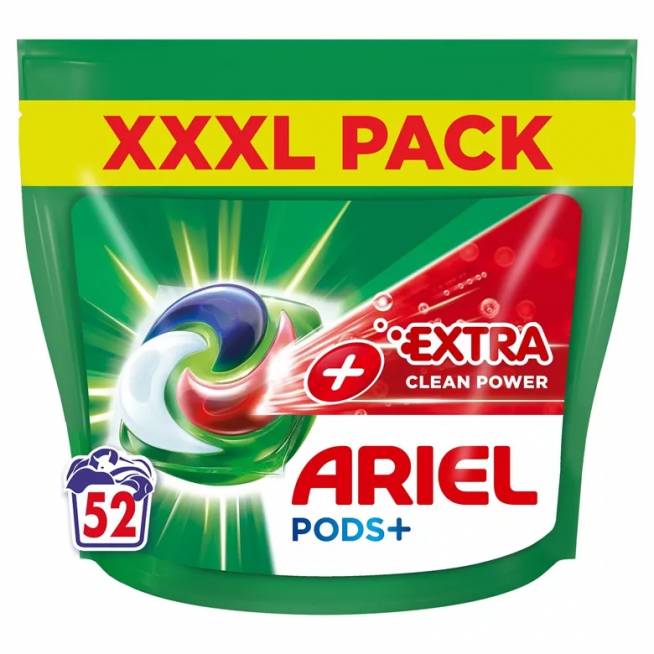 Skalbimo kapsulės Ariel Extra Clean All-in-1, 52 vnt.