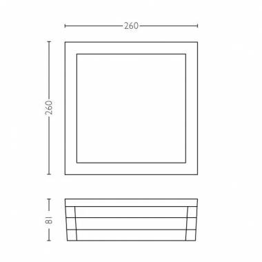 Šviestuvas Philips Moonshine, 14W, E27, IP44, pilkas, 26 cm x 8.1 cm