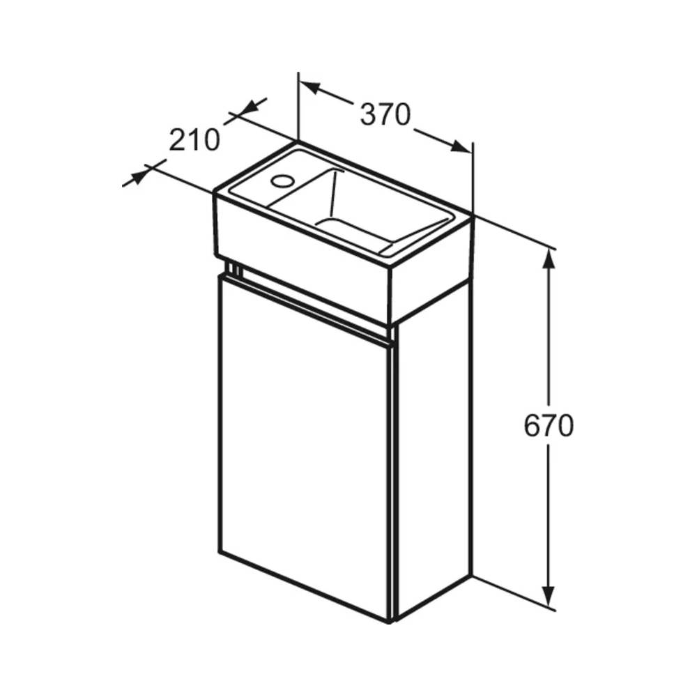 Pakab von spint Ideal Standard Eurovit, balta, 21x37x67 cm