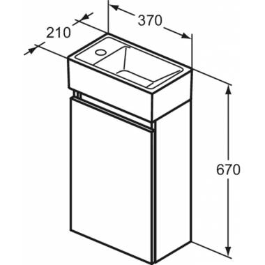 Pakab von spint Ideal Standard Eurovit, balta, 21x37x67 cm