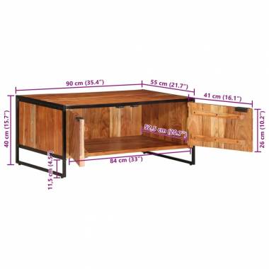 Kavos staliukas, 90x55x40cm, akacijos medienos masyvas