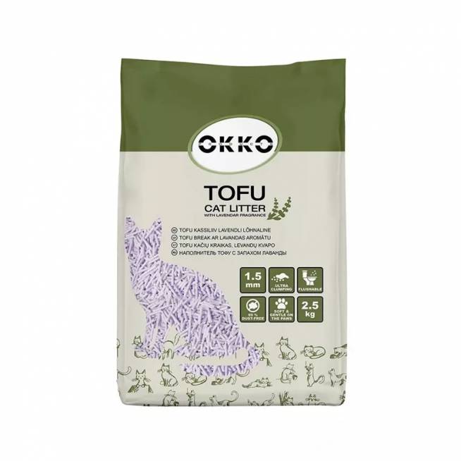 Kačių kraikas organinis (sušokantis) Okko Tofu, 2.5 kg, 5.8 l