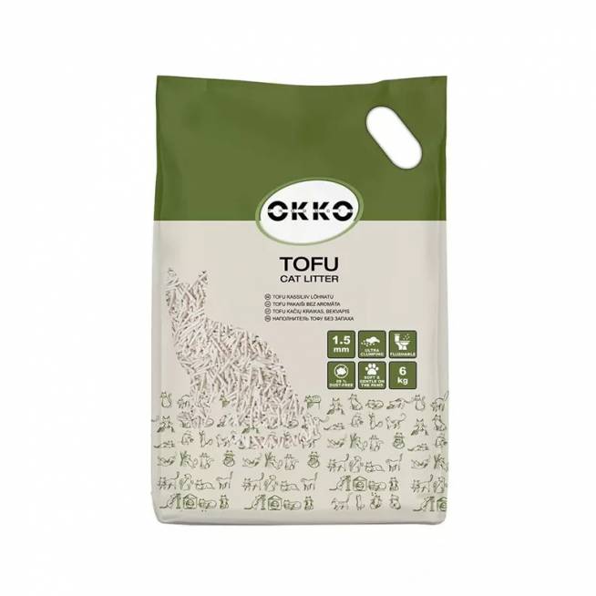 Kačių kraikas organinis (sušokantis) Okko Tofu, 6 kg, 13.8 l