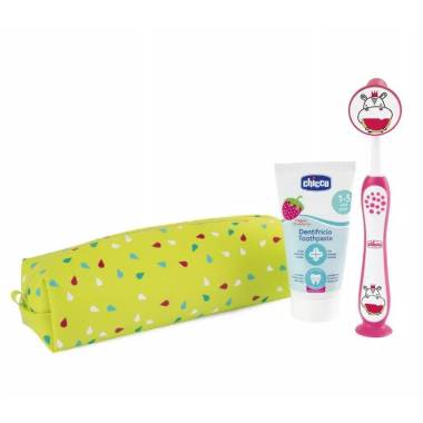 CHICCO 00012099100000 Hipopotamų pastos, šepetėlio ir eti rinkinio 3-6l