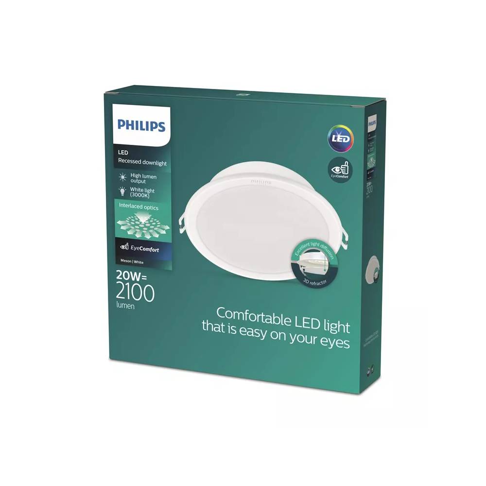 Įmontuojamas šviestuvas įleidžiamas Philips Meson, 3000°K, LED, baltas