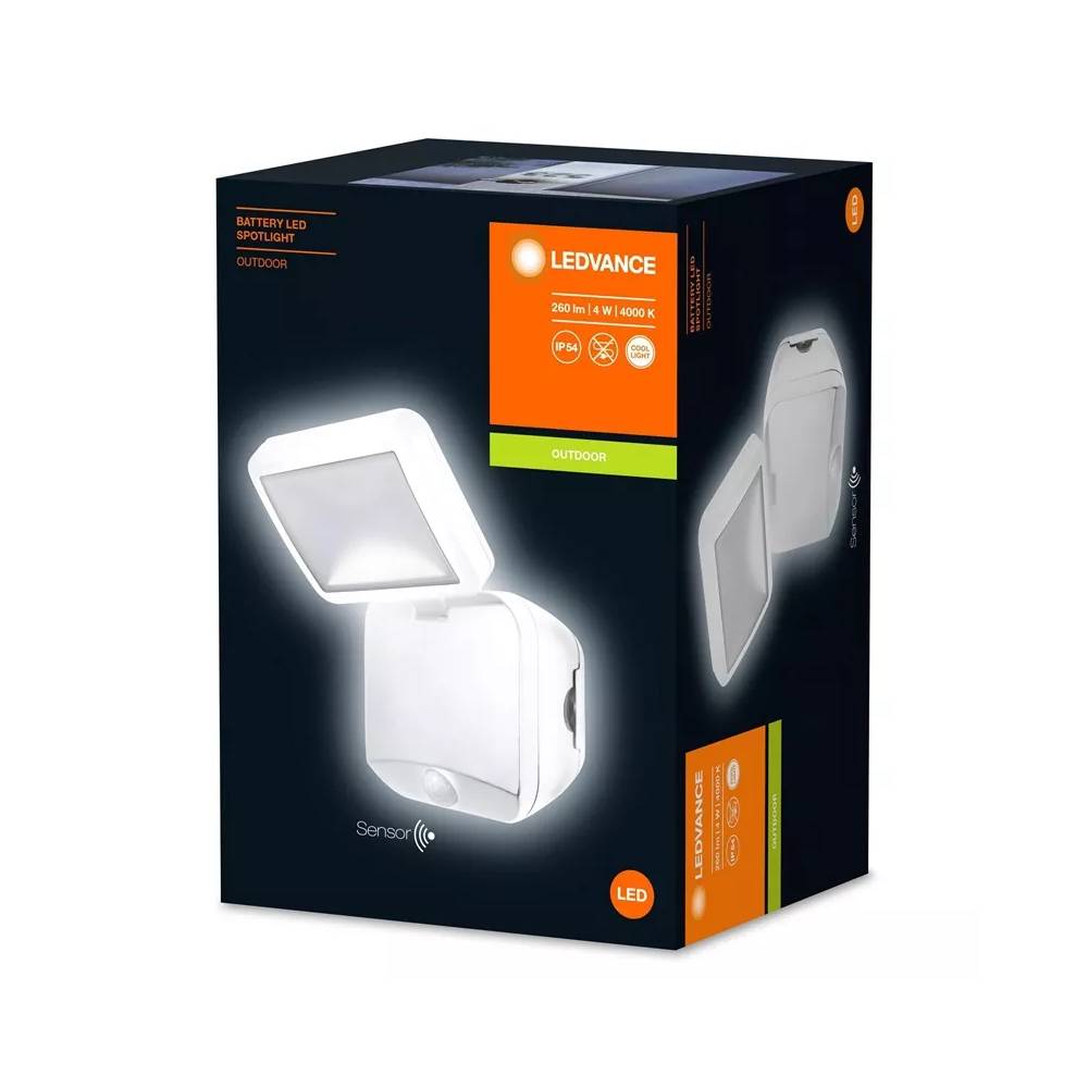 Prožektorius Osram, 4 W, 260 lm, 4000 °K, IP54, baltas