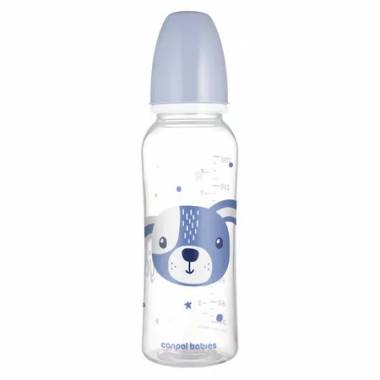 CANPOL 11/841 Standartinis 250 ml buteliukas CUTE ANIMALS mėlynos spalvos