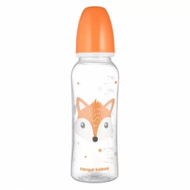 CANPOL 11/841 Standartinis 250ml CUTE ANIMALS oranžinis buteliukas