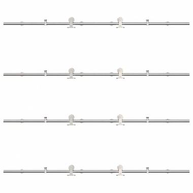 Stumdomų durų įrangos rinkinys, sidabr., 200cm, nerūd. plien.
