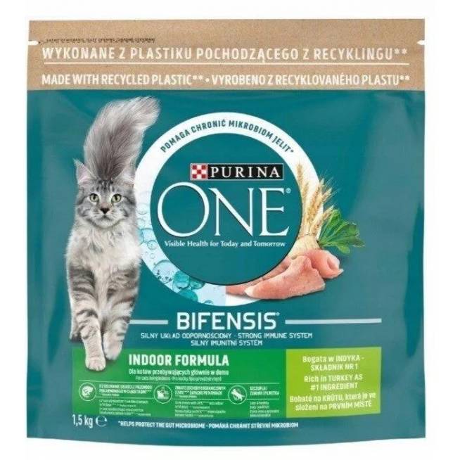 Sausas kačių maistas Purina One Bifensis, kalakutiena, 1.5 kg