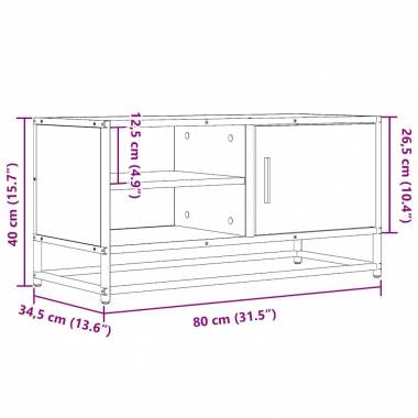 Televizoriaus spintelė, 80x34,5x40cm, mediena/metalas