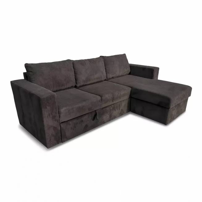 Kampinė sofa Domoletti, pilka, 230 x 73 cm x 92 cm