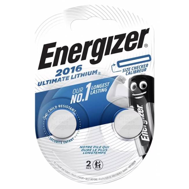 Elementai ENERGIZER CR2016, 3V, 2 vnt.