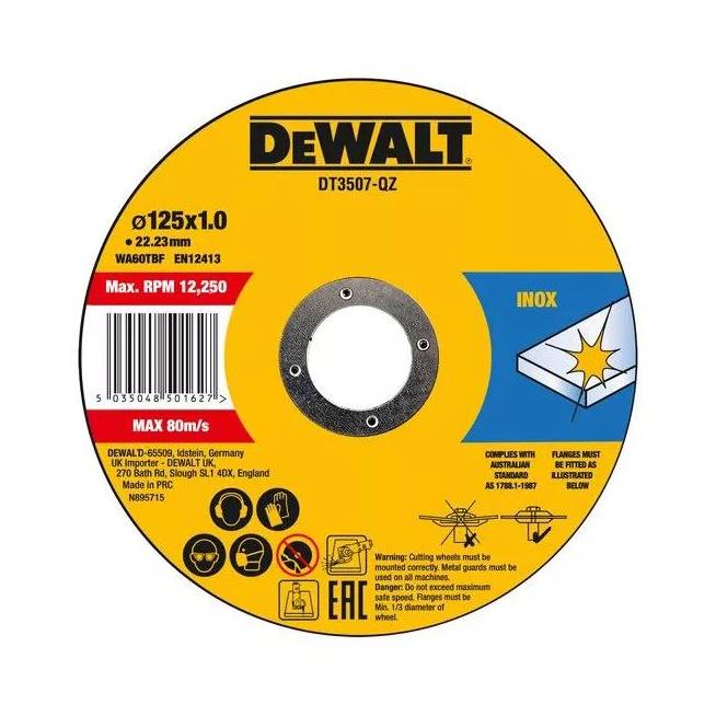 Pjovimo diskas Dewalt DT3507-QZ, 125 mm x 1 mm x 22.23 mm