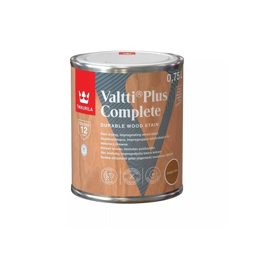 Impregnantas Tikkurila Valtti Plus Complete, raudonai ruda/tikmedis, 0.75 l