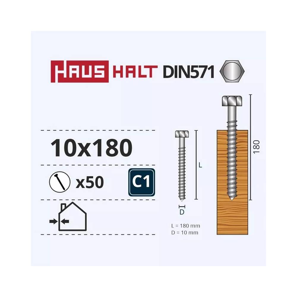 Medsraigtis Haushalt, 10 x 180 mm, 50 vnt.