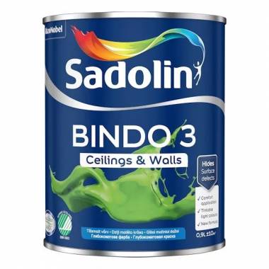 Dažai Sadolin Bindo 3, balta, 0.9 l