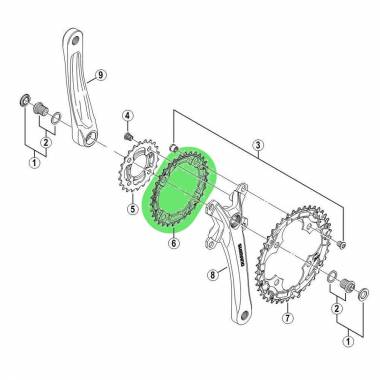 Priekinio bloko žvaigždė SHIMANO FC-M361 32T Acera