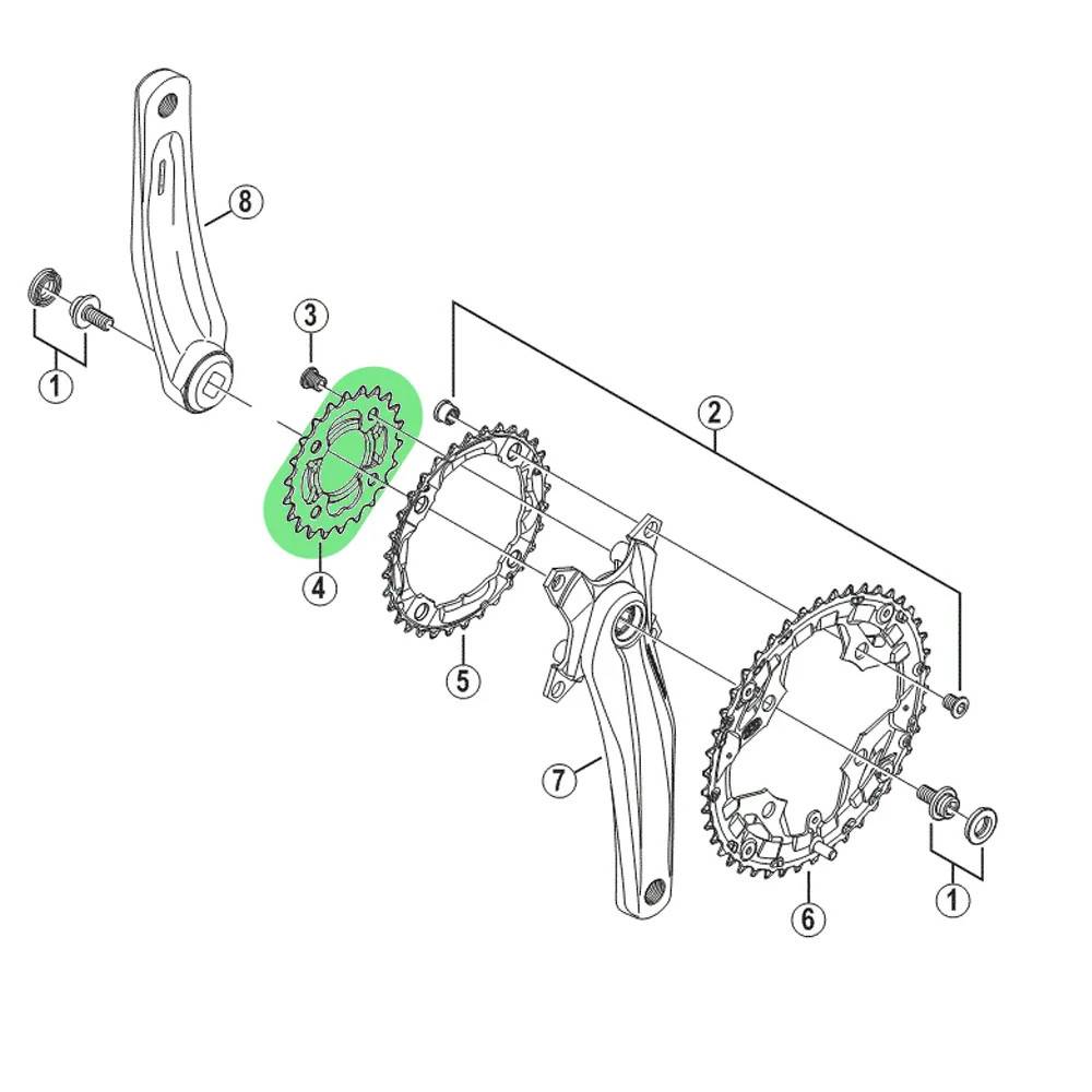 Priekinio bloko žvaigždė Shimano FC-M431-8 26T 9sp (juoda)