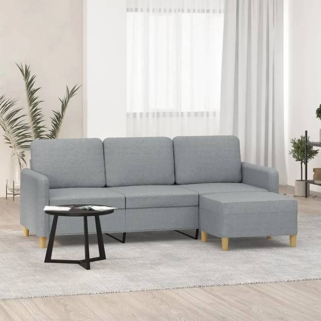 Trivietė sofa su pakoja, 180cm, audinys