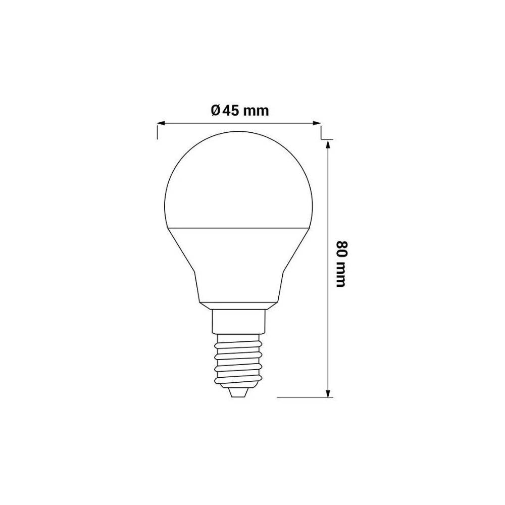 Lemputė Oro LED, G45, balta, E14, 8 W, 900 lm