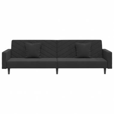 Dvivietė sofa-lova su dvejomis pagalvėmis, aksomas