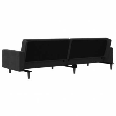 Dvivietė sofa-lova su dvejomis pagalvėmis, aksomas