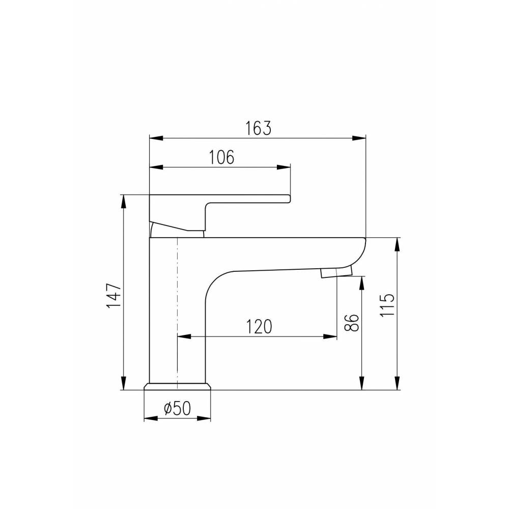 Praustuvo maišytuvas Domoletti Verona DVT526.5CMATZ, aukso/juodas