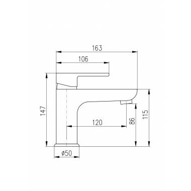 Praustuvo maišytuvas Domoletti Verona DVT526.5CMATZ, aukso/juodas