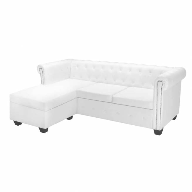 L-formos Chesterfield sofa, dirbtinė oda