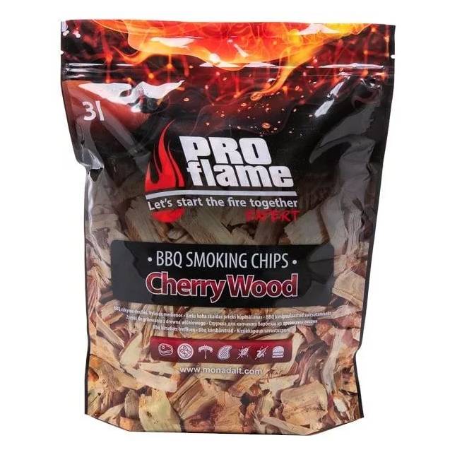 Medžio drožlės Pro Flame Expert Cherry Wood Chips 3313, 3 l, ruda