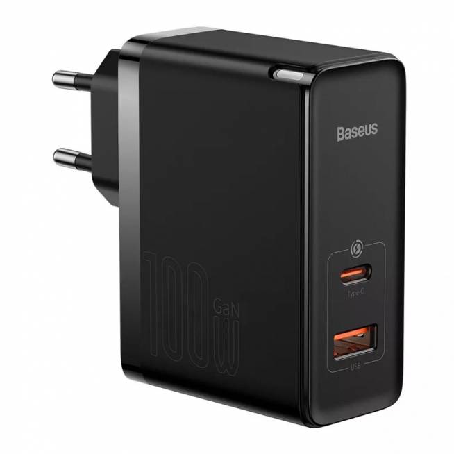 Telefono įkroviklis Baseus CCGP090201, USB/USB-C, juoda, 100 W